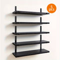 TOMNK 5pcs Rustic Floating Shelf Set, Size 15.8x4.7 Inches, Suitable for Bedroom, Living Room, Kitchen, Bathroom, Home Decor, Laundry Room, Office, and Plant Display - Rustic Wooden Wall Storage Shelves, Floating Shelves