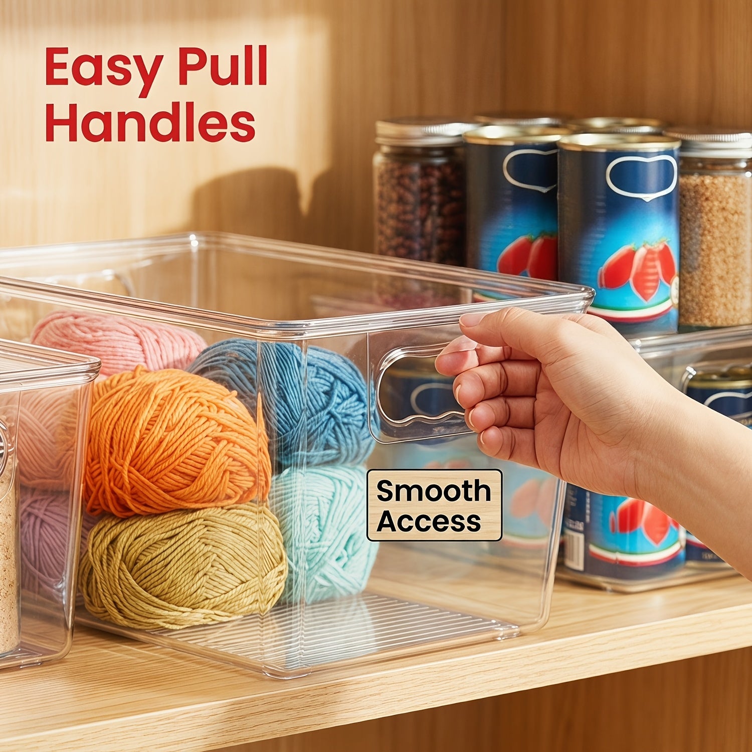 [Stackable Storage Bins] 10 Pack Clear Stackable Storage Bins With Lids, Large Plastic Containers With Handle For Pantry Organizer And Storage, Perfect For Kitchen, Fridge, Cabinet, Closet, Bathroom Organization