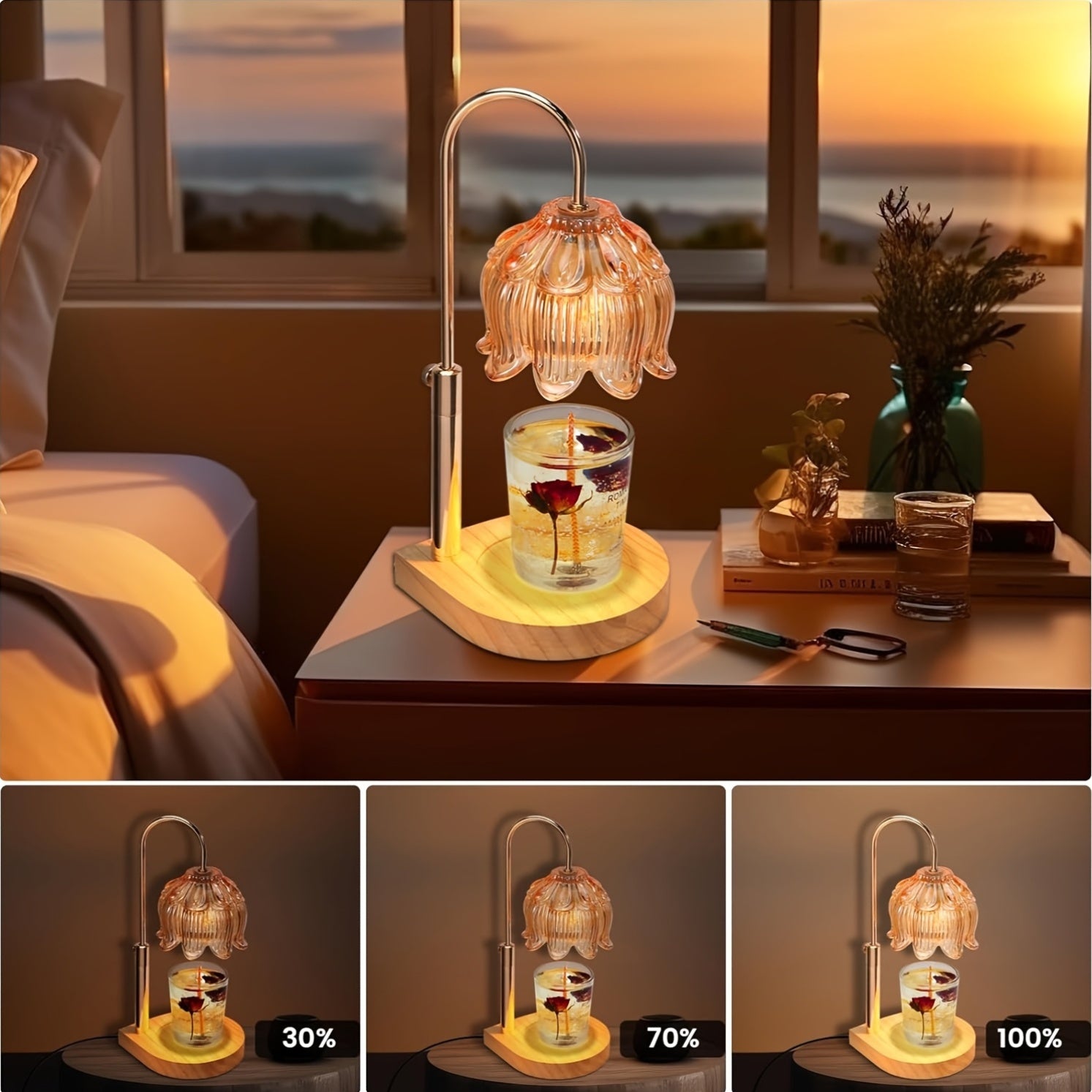Compact Airtight Storage Jar Set – clear reusable pantry storage, Wax-Melting Lamp Candle Warmer Crystal Candle Wax Warmer with 2 4 8-Hour Timer Adjustable, designed for American homes, daily convenience and practical gifting