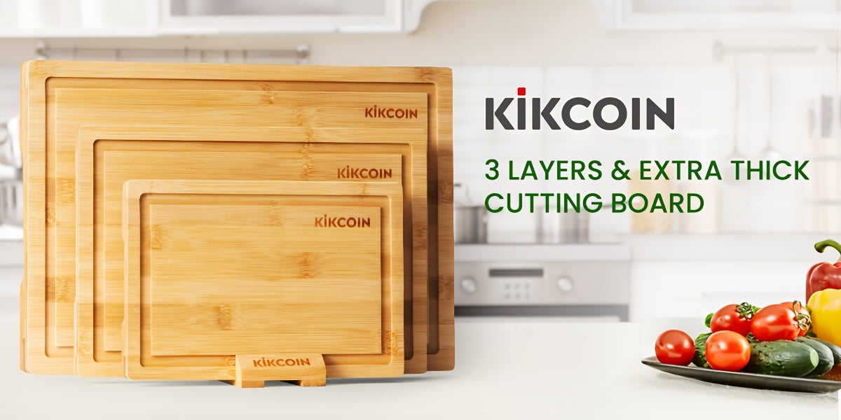 4pcs Oversized Bamboo Cutting Board, Equipped With Cutting Board Rack, Kitchen Gadgets, Juice Groove, Knife Friendly, Multifunctional Board, The Best Gift For Family, Friends And Relative. Memorial Day, Spring Essentials, Mother'S Day Gift