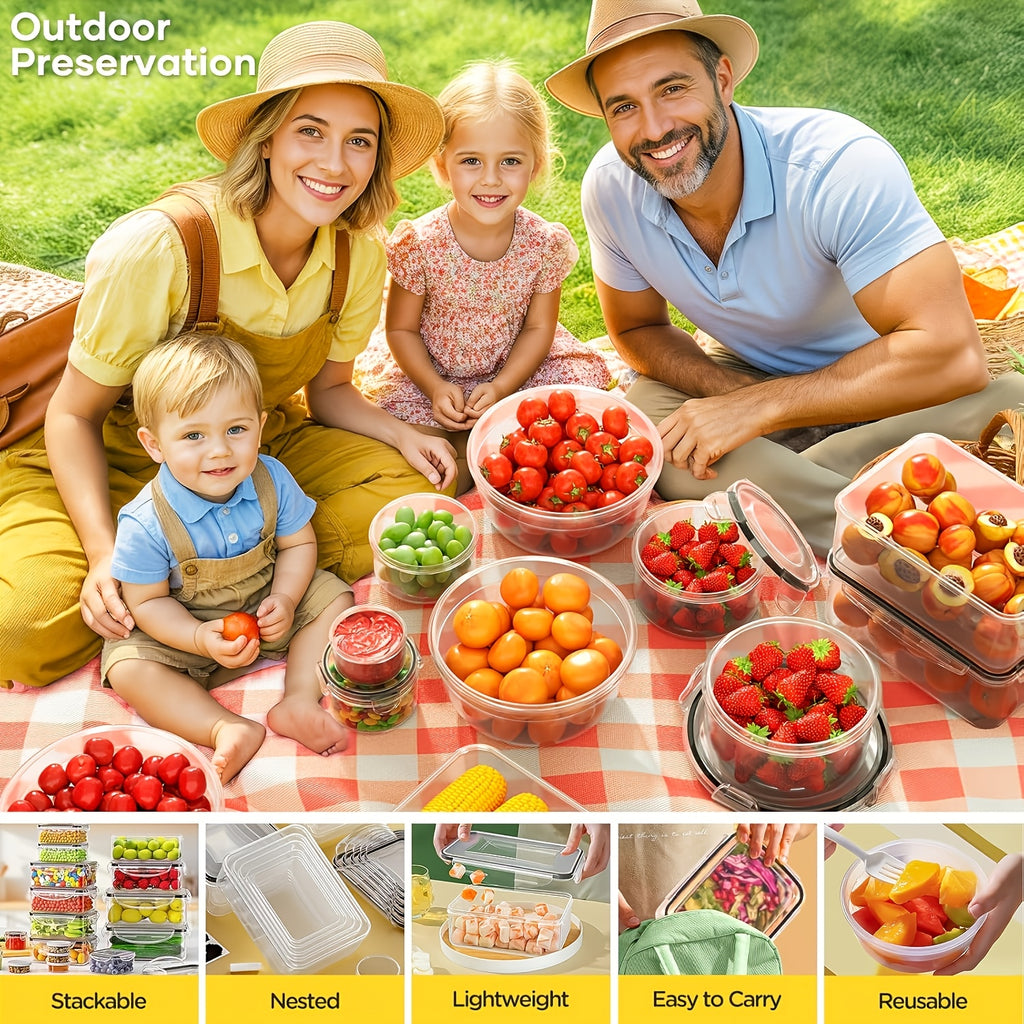 Modern 48/24Pcs Airtight Food Storage Containers – leak-resistant reusable meal prep, Food Storage Container Set 48 24Pcs Food Storage Container Set Fresh-Keeping Boxes Easy-To-Secure Lids, designed for American homes, daily convenience and practical