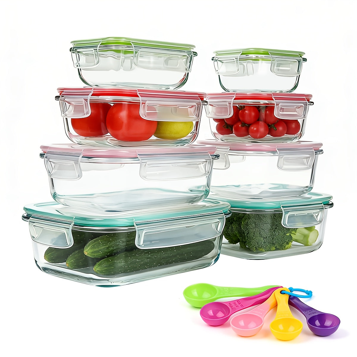 Food Storage Containers – Heavy-Duty 16pcs Glass Meal Prep Container Set – leak-resistant reusable meal prep