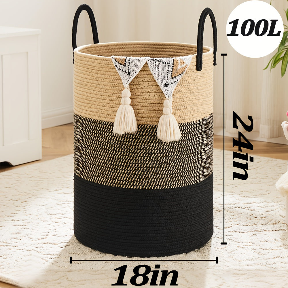 Home Living Essential – Collapsible Laundry Basket Woven Rope Laundry Hamper 12 15gal 15 85gal 21 13gal