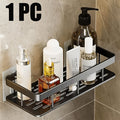 1/2/3pcs Metal Punch-free Bathroom Rack, Thickened, Easy to Install, Multi-piece Bathroom Rack, Punch-free Wall-mounted Storage Rack, Large-capacity Wall-mounted Black And Silvery Multi-function Storage Rack Suitable for Toilets And Bathrooms