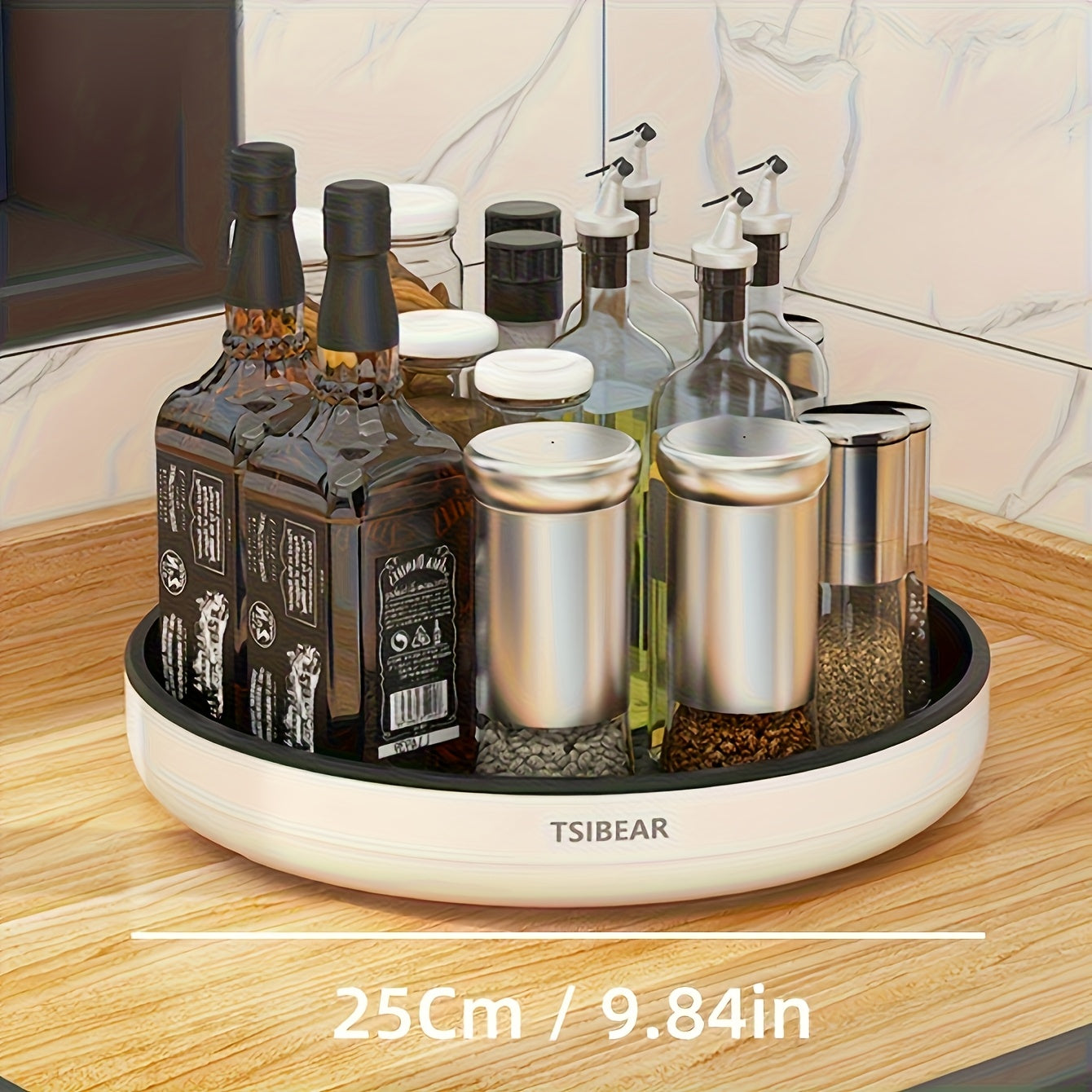 Easy-Access 1pc Adjustable Home Storage Rack – durable multi-purpose storage, 1pc 360 Rotating Kitchen Organizer - Multi-functional Countertop Storage Rack Cabinet Storage Solution -, designed for American homes, daily convenience and practical gifti