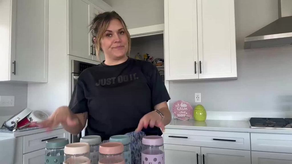 6-pack 16 Oz Overnight Oats Containers With Lids Protective Silicone Sleeve, Glass Jars With Airtight Lids, Wide Mouth Mason Salad Jars, Glass Food Storage Containers For Snacks Yogurt Spice Sugar