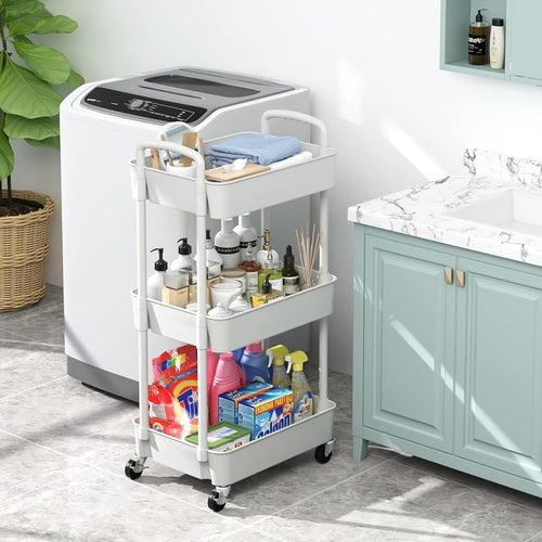 3-Tier Rolling Bedside Storage Cart – view 2