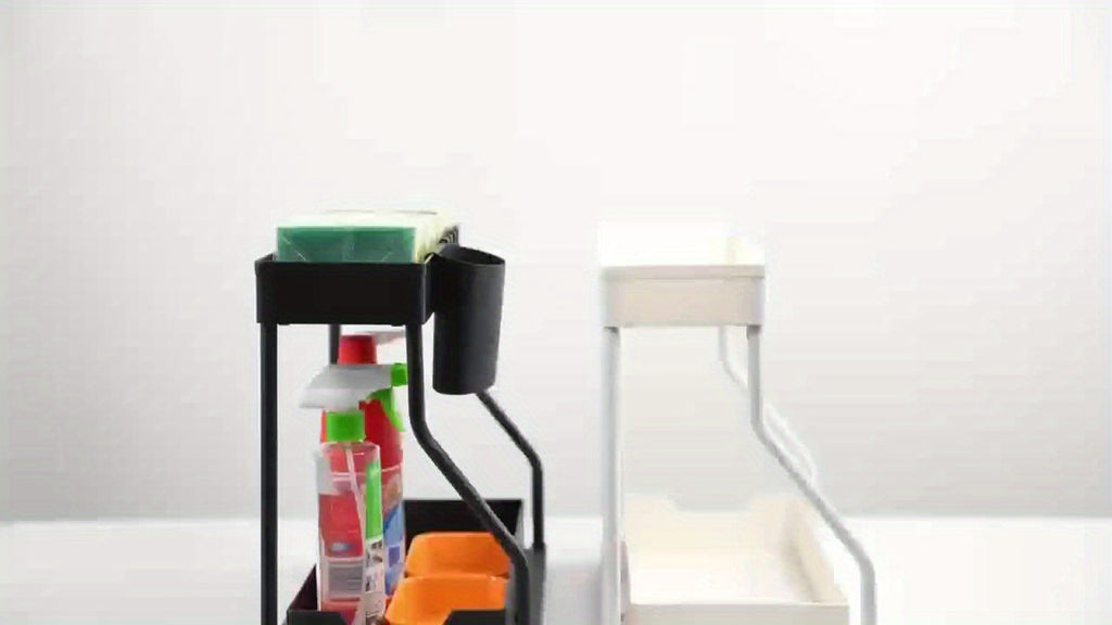 Home Organizer – 2pcs Under Sink Organizer with Sliding Shelves - Durable Pull-Out Cabinet Organize