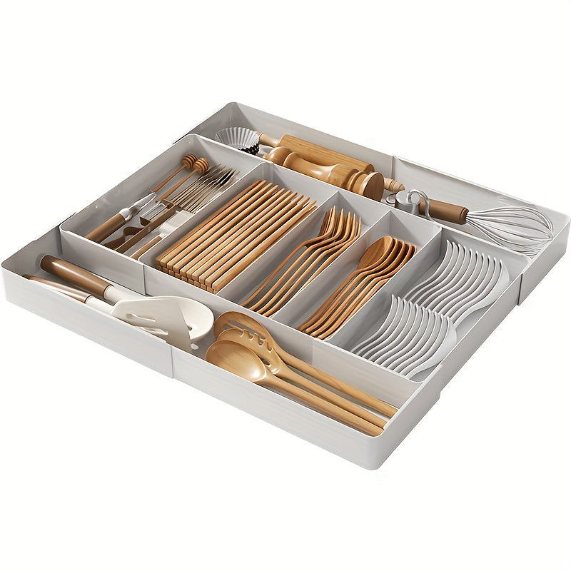 Heavy-Duty Stackable Storage Drawer – smooth-access cabinet organization, Adjustable Kitchen Utensil Tray with Expandable Drawer Organizer Ideal for Forks Spoons Knives And, designed for American homes, daily convenience and practical gifting