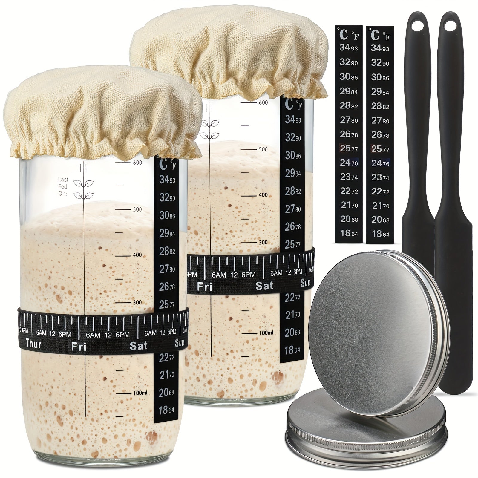 Versatile 1/2pcs Airtight Storage Jar Set – clear reusable pantry storage, 1 2pcs Fermentation Jar 24oz Glass Jar with Auxiliary Label Fermentation Jar Kit Set, designed for American homes, daily convenience and practical gifting