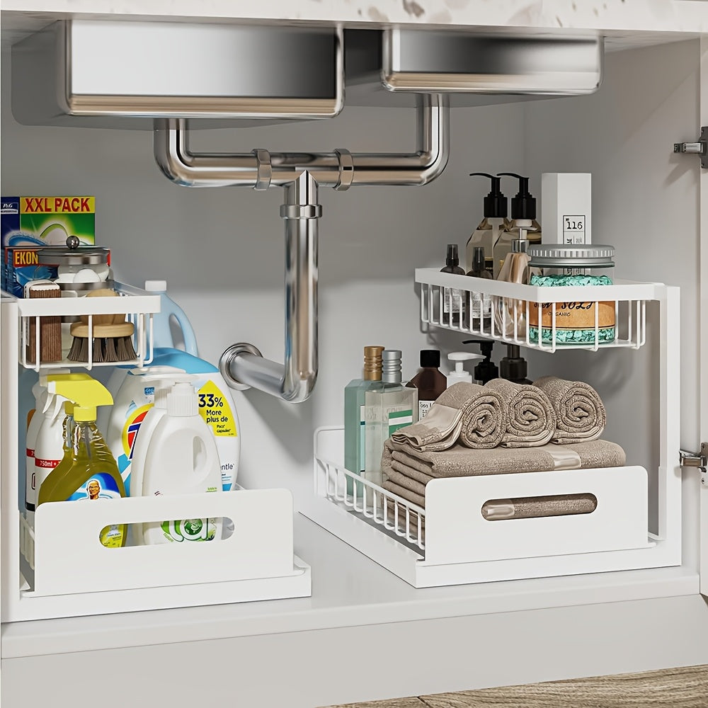 Home Organizer – Under Sink Organizers, Metal Pull Out Under Sink Organizers And Storage Shelves wi