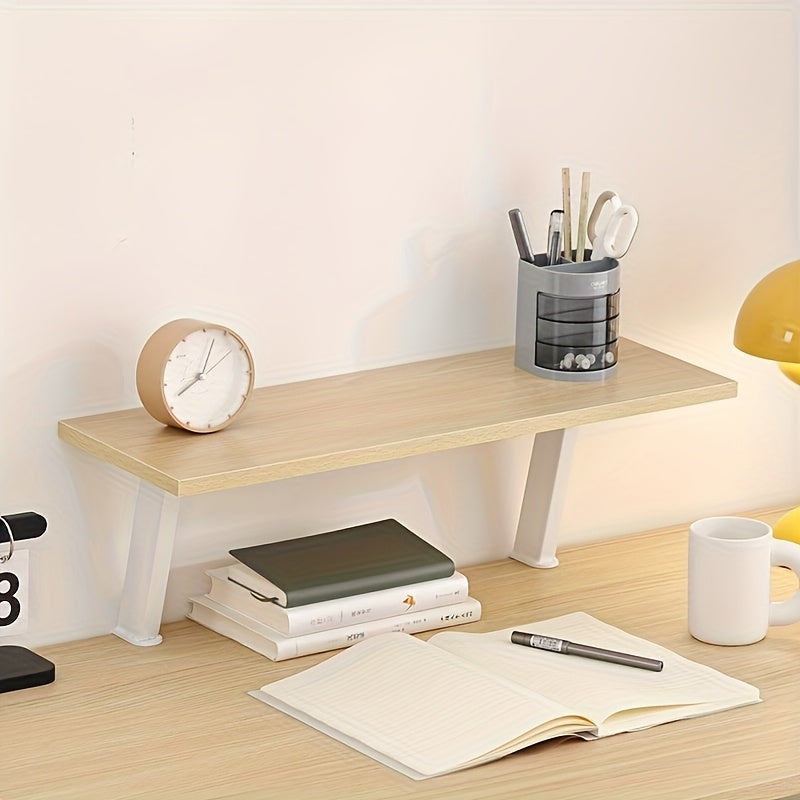 Compact 1pc Adjustable Home Storage Rack – durable multi-purpose storage, 1pc White Wooden Floating Desk Shelf - Rectangular No-Drill Countertop Organizer with Multiple Levels, designed for American homes, daily convenience and practical gifting