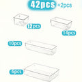 Heavy-Duty 11pcs Stackable Storage Drawer – smooth-access cabinet organization, 11pcs 23pcs 44pcs Deluxe Desktop Drawer Organizer Set - Transparent Multifunctional Storage Boxes for, designed for American homes, daily convenience and practical giftin