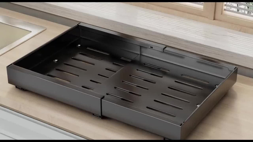 Easy-Access Pull-Out Cabinet Organizer – smooth-access cabinet organization, Set of 4 Sturdy Carbon Steel Sliding Storage Organizers for Kitchen Cabinets Featuring Expandable, designed for American homes, daily convenience and practical gifting