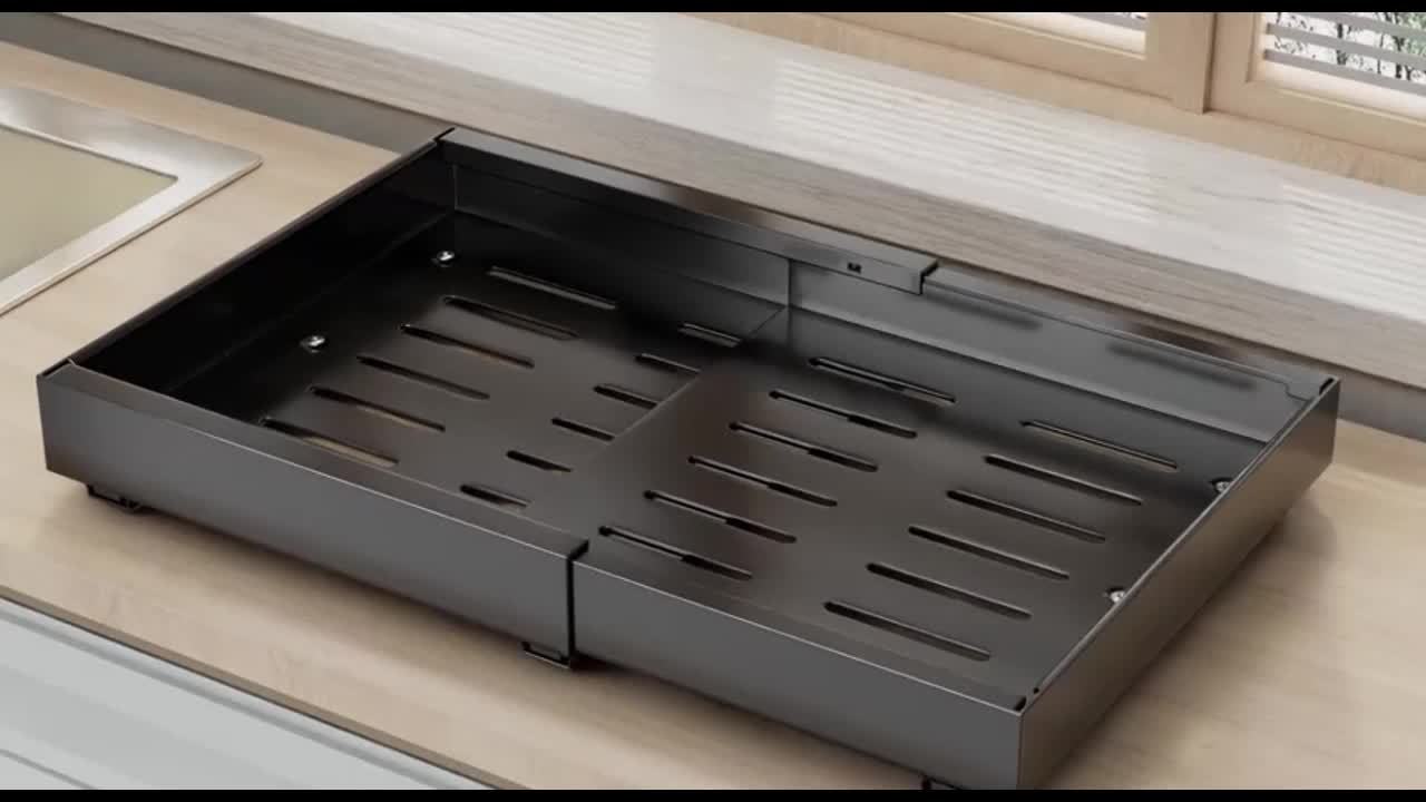 Easy-Access Pull-Out Cabinet Organizer – smooth-access cabinet organization, Set of 4 Sturdy Carbon Steel Sliding Storage Organizers for Kitchen Cabinets Featuring Expandable, designed for American homes, daily convenience and practical gifting
