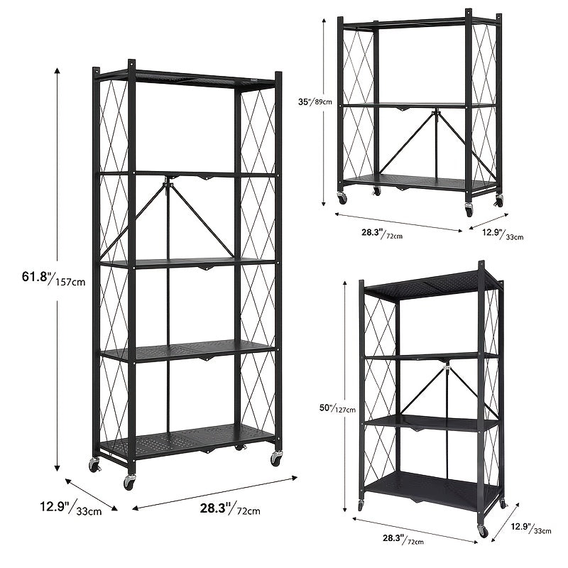 Heavy-Duty Adjustable Home Storage Rack – durable multi-purpose storage, 3 4 5- Tier Movable Vertical Multi-Functional Storage Racks Portable Metal Folding Storage Racks, designed for American homes, daily convenience and practical gifting