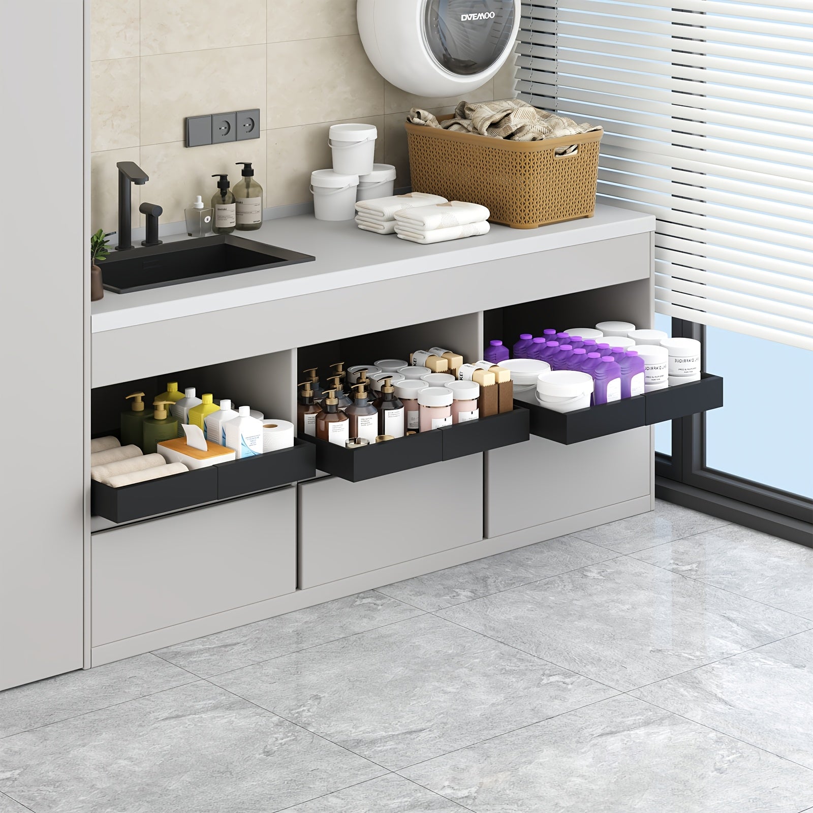 Home Organizer – Easy-Access 2/4/6pcs Pull-Out Cabinet Organizer – smooth-access cabinet organizati