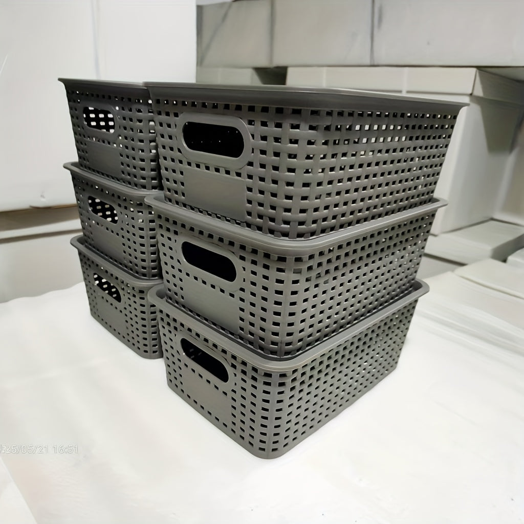 Storage Bins – 6/10 Pack Plastic Storage Baskets with Lids, Storage Boxes for Organization, Stack
