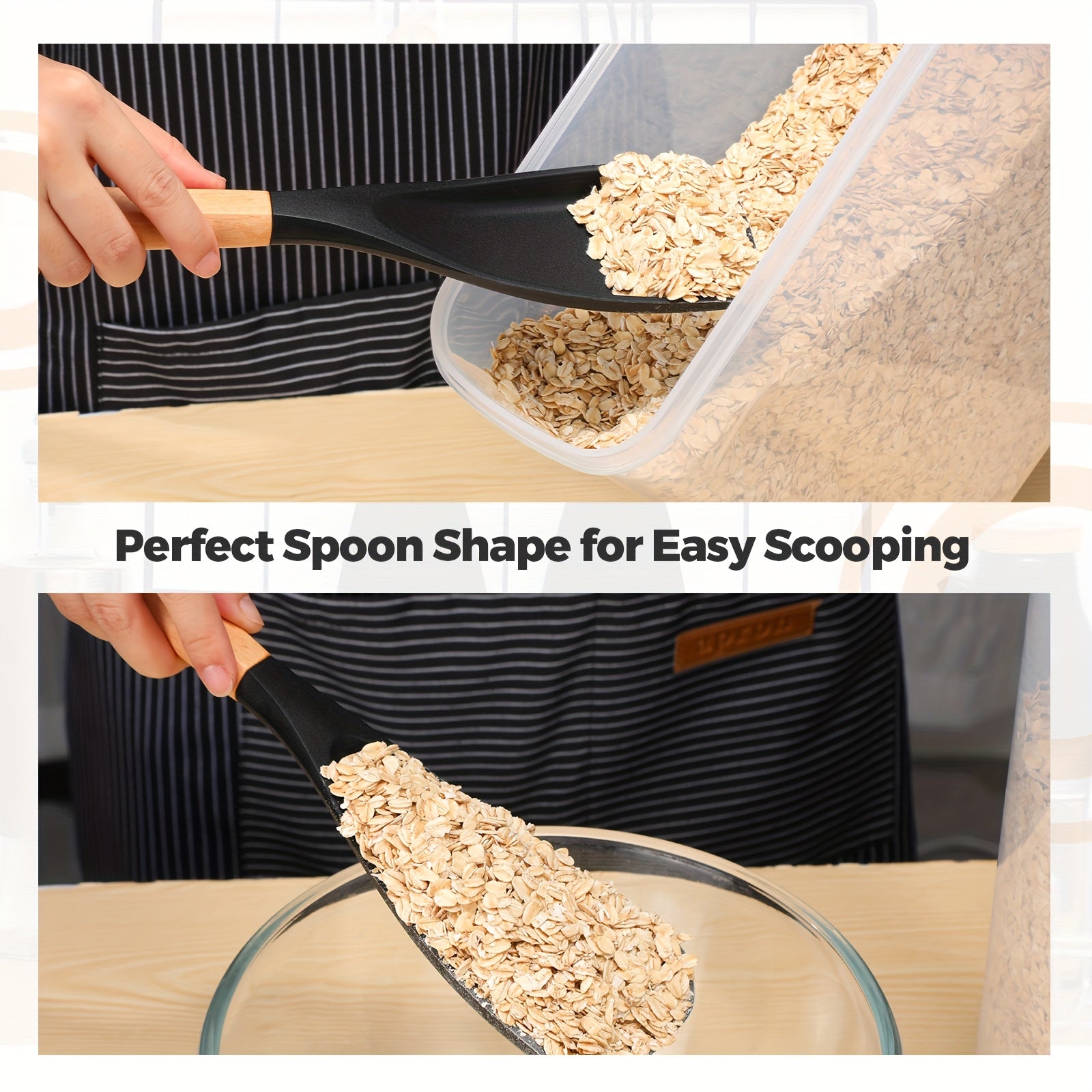 The Ultimate Silicone Kitchen Tool Set: 2/4pcs 12-Inch Utensils for Frying, Baking, Mixing & Serving - Wood Handle Stay-Cool Grip, Perfect for Non-Stick Cookware