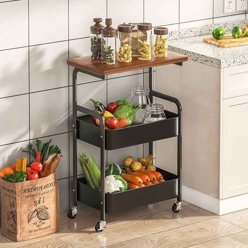 Compact Adjustable Home Storage Rack – durable multi-purpose storage, Multi-functional Rolling Kitchen Storage Trolley White Black Multi-layer Mobile Storage Rack Sturdy Metal Frame, designed for American homes, daily convenience and practical giftin