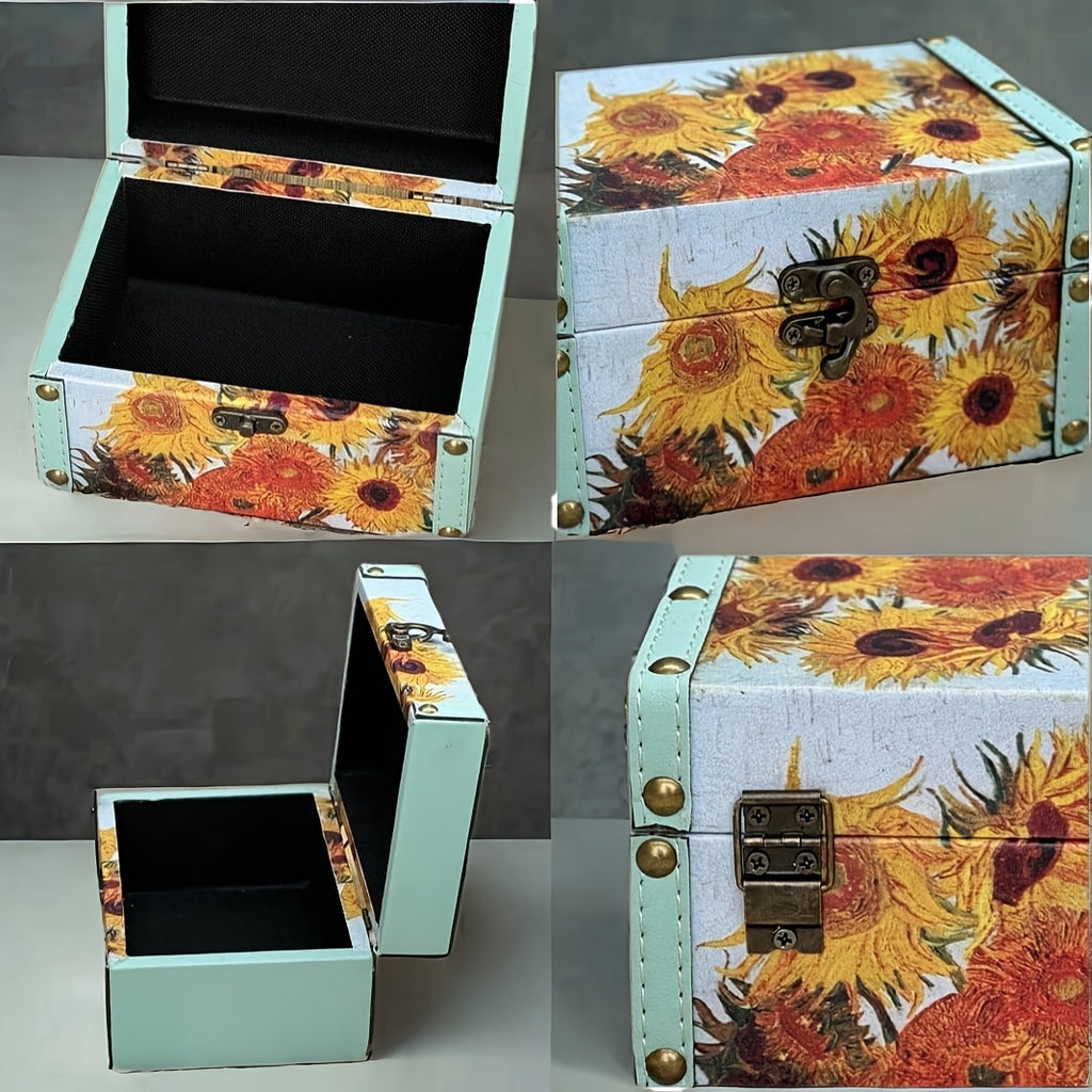 Premium Stackable Home Storage Bins – portable space-saving storage, Vintage Scandinavian Floral Wooden Storage Box Outdoor Patio Storage Box Dust-Proof Multi-Use Storage Box, designed for American homes, daily convenience and practical gifting
