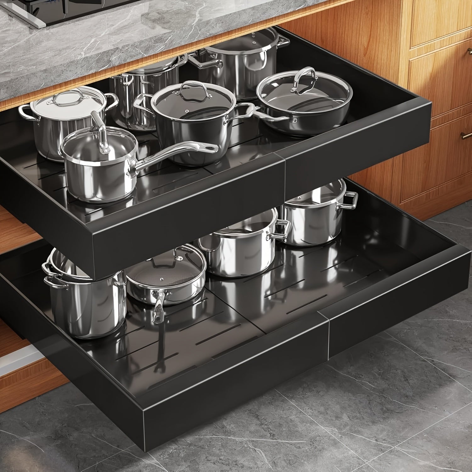 Home Organizer – Pull Out Storage 1pc 2pcs Expandable Pull-Out Cabinet Organizer Suitable