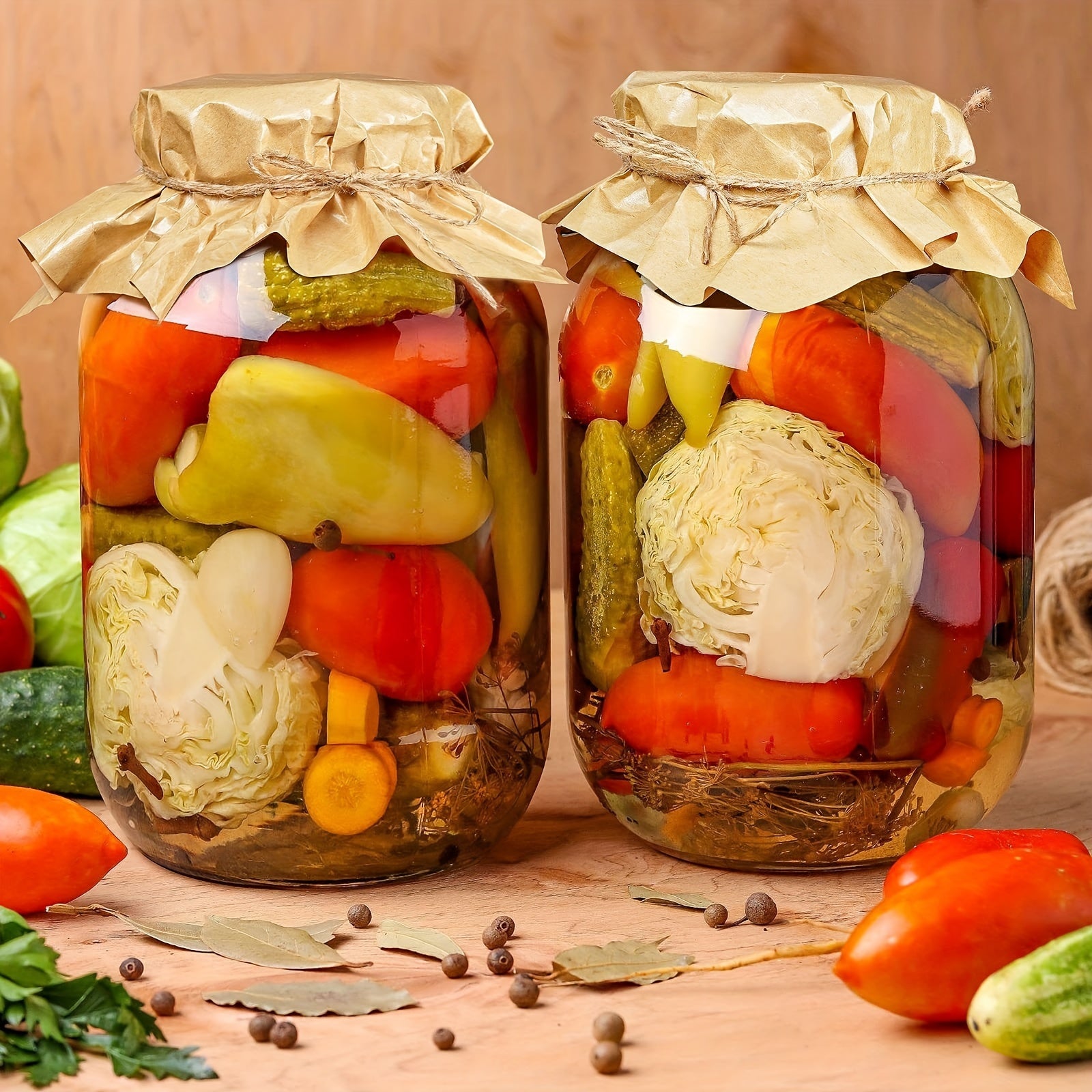 Glass Jars with Airtight Lids, 2 Pack - 1 Gallon Wide Mouth Storage Mason Jars with Hinged with 1 Replacement Silicone Gaskets for Fermenting, Canning, Preserving Christmas Day Item Decoration