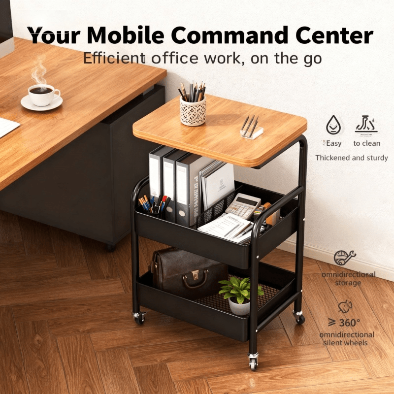 Modern Adjustable Home Storage Rack – durable multi-purpose storage, Three-tier Storage Rack Multi-functional Rolling Trolley with Desktop Silent Casters for Easy Movement Suitable, designed for American homes, daily convenience and practical gifting