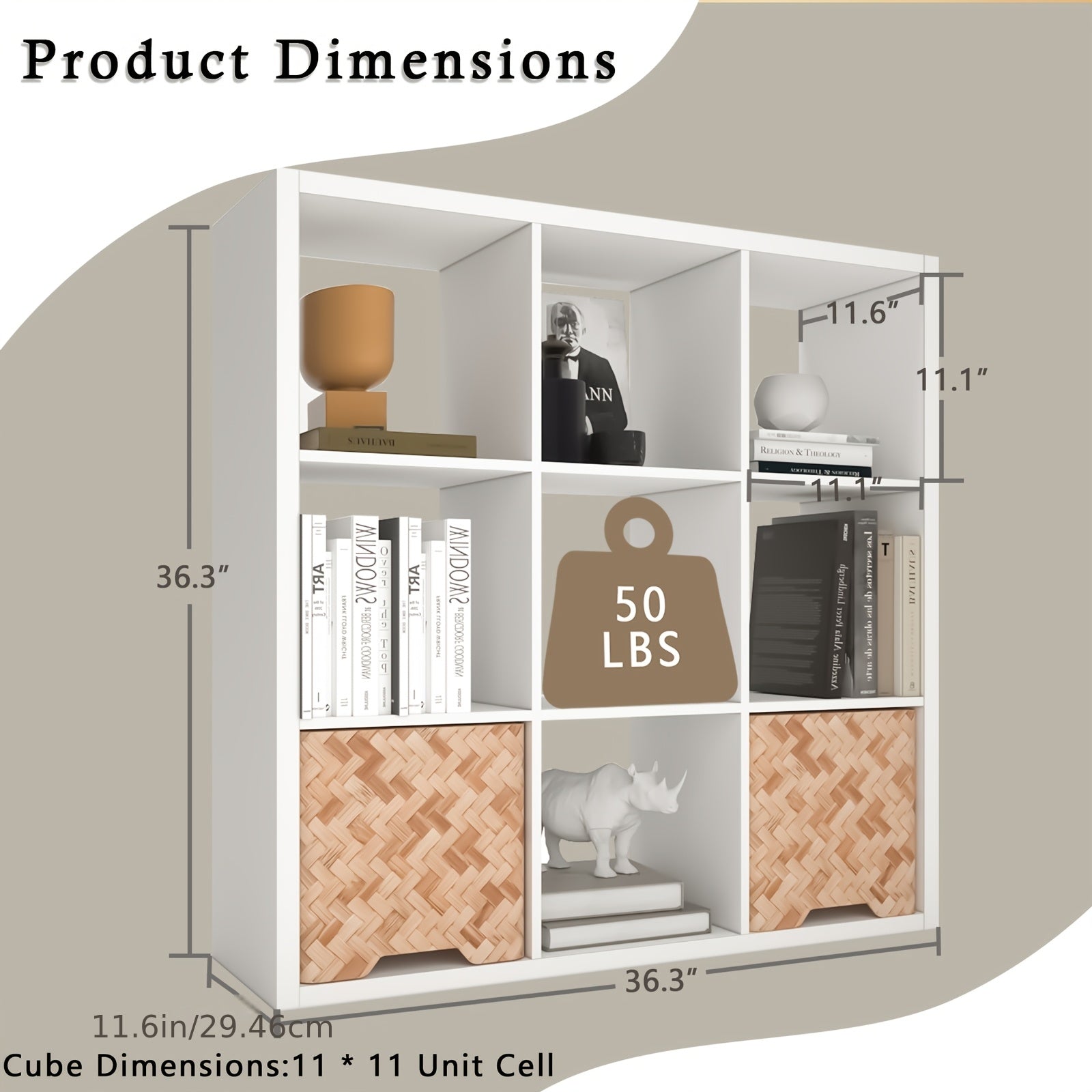 2/3/4/6/8/9 Thick Frame Bookshelf, Open Back Panel Cube Storage Cabinet, Floor-standing Bookshelf With Anti-tip Kit, Wooden Open Display Rack For Living Room, Bedroom, Study, White/chocolate Open Bookshelf, With Open Back