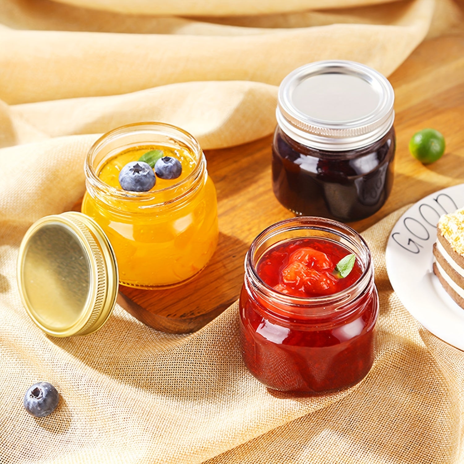 9/18/27/36-Pcs, 8oz Glass Jars with Lids, Regular Mouth Mason Jars for Storage, Spice Canning Jar for Caviar, Herb, Jelly, Jams, Honey, Dishwasher Safe