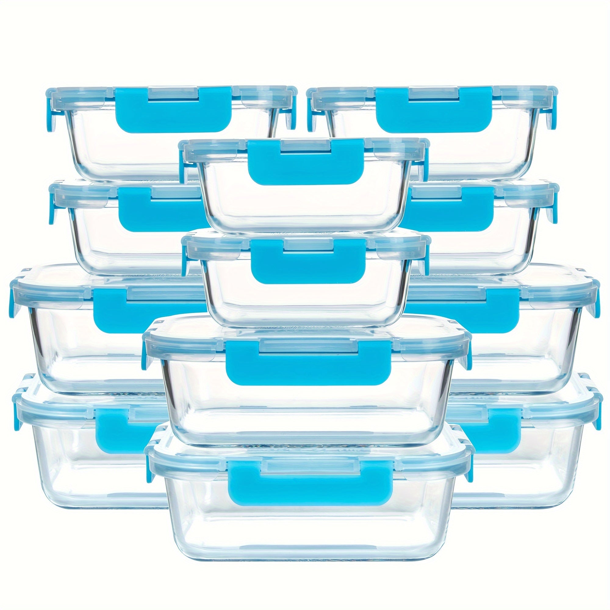 Food Storage Containers – leak-resistant reusable meal prep, 24pcs 12 Lids 12 Glass Bowl Borosilicate Glass
