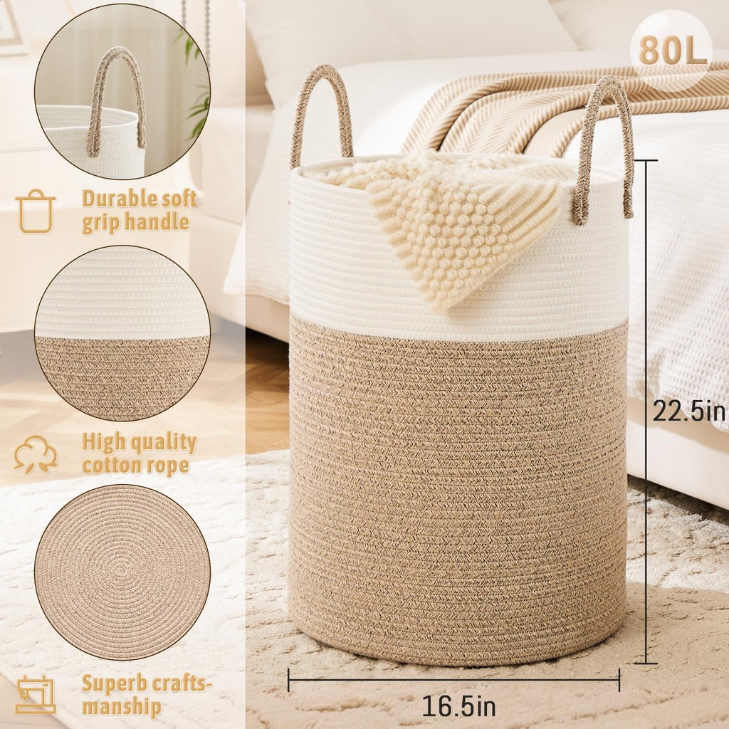Easy-Access Stackable Home Storage Bins – portable space-saving storage, Collapsible Laundry Basket Woven Rope Laundry Hamper 12 15gal 15 85gal 21 13gal 26, designed for American homes, daily convenience and practical gifting
