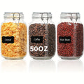 Space-Saving 50Oz Mason Jar Set – clear reusable pantry storage, 50Oz Airtight Glass Jars with Lids 3pcs Food Storage Canisters for Kitchen And Pantry, designed for American homes, daily convenience and practical gifting