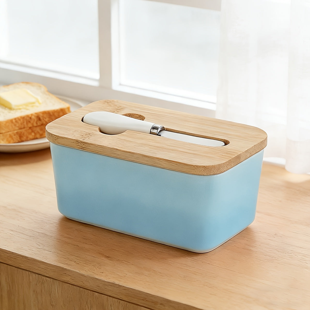 Kitchen Tools – covered refrigerator storage, 1pc Luxury Large Butter Dish with Lid - Ceramic Coun