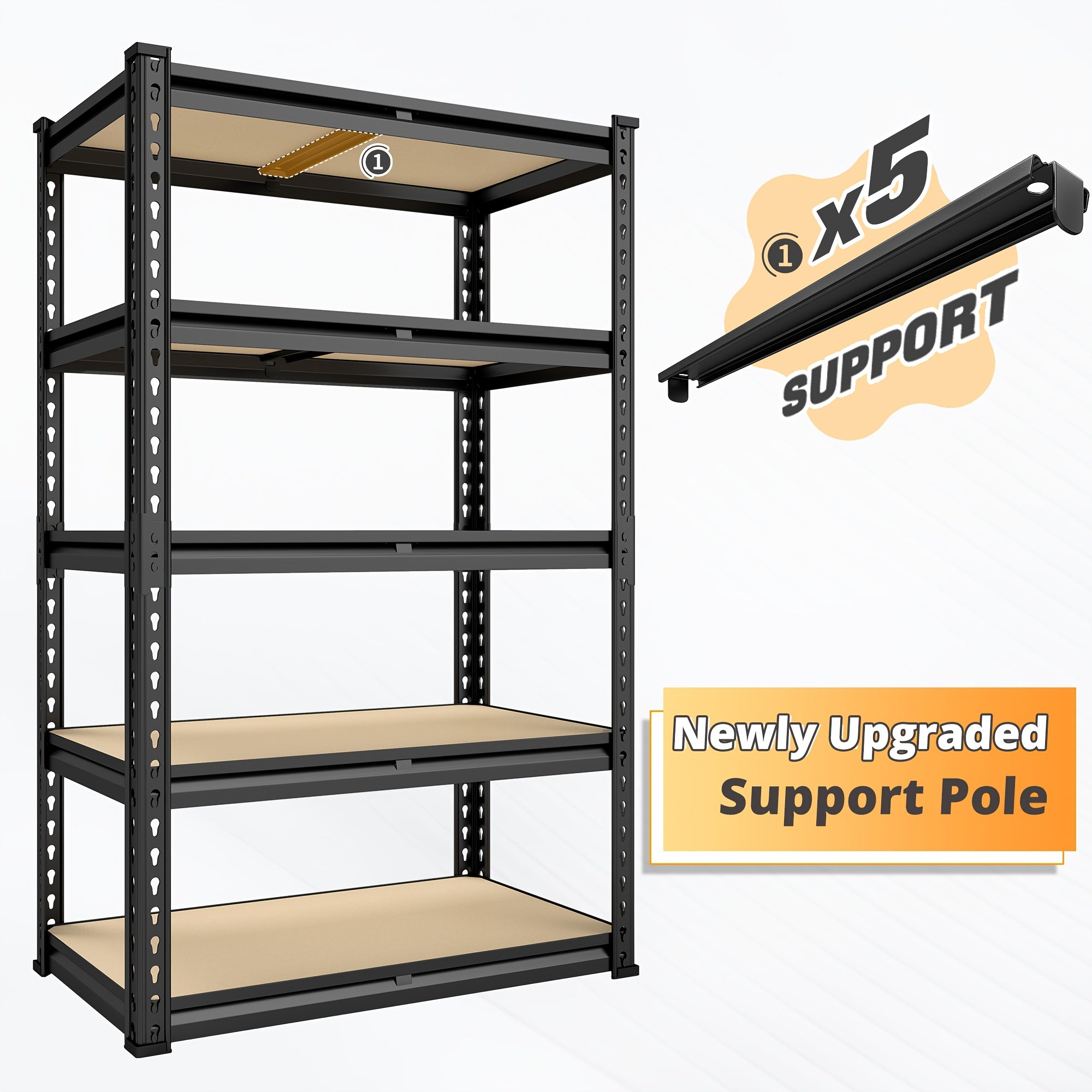 Space-Saving Adjustable Home Storage Rack – durable multi-purpose storage, Heavy-Duty Home Storage Shelf 60 H Five-Tier Storage Rack 2000LBS Capacity Adjustable Storage Shelf, designed for American homes, daily convenience and practical gifting