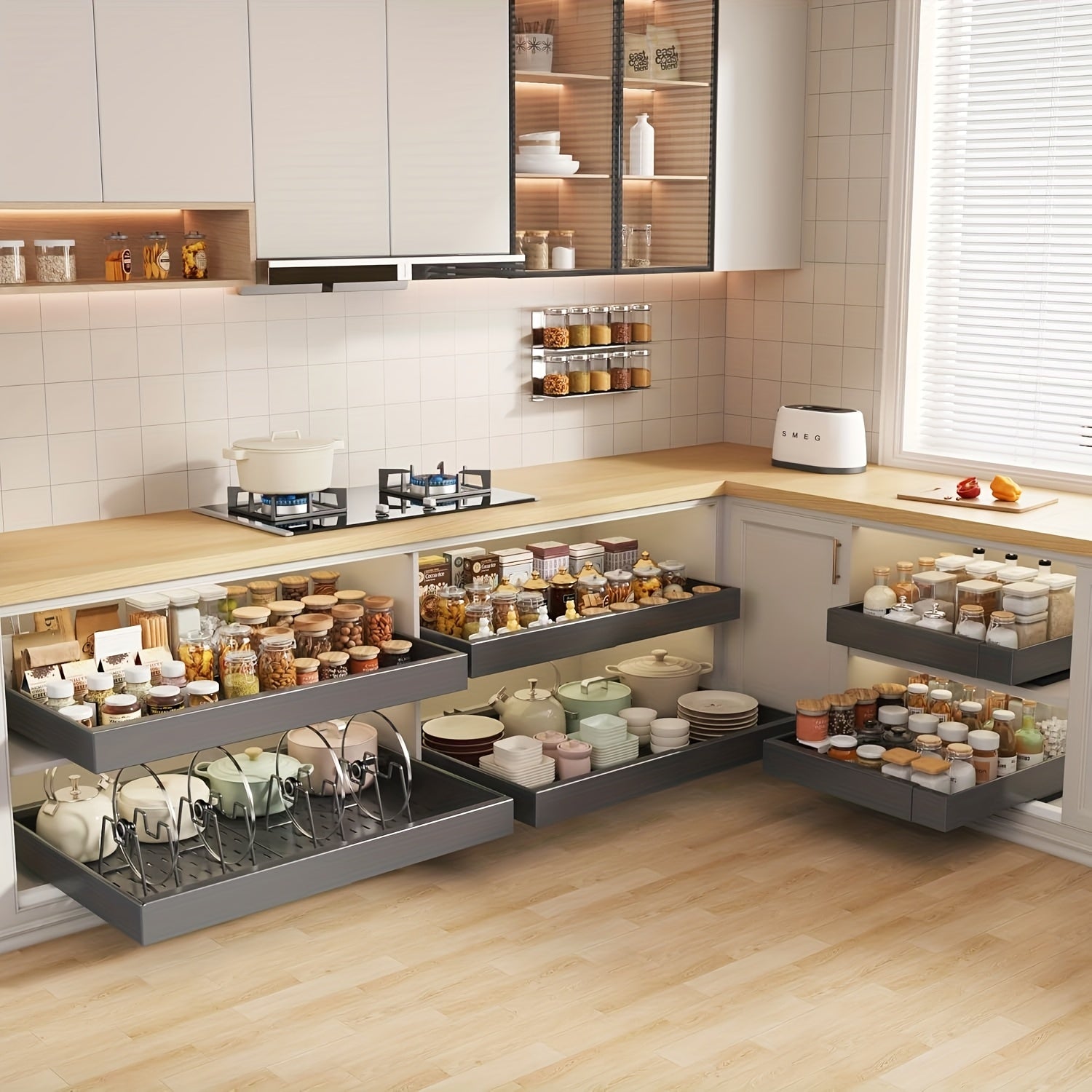 Smart Pull-Out Cabinet Organizer – smooth-access cabinet organization, Multi-Purpose Retractable Drawer Cabinet Under Sink And Cabinet 17 1 to 26 77 Wide, designed for American homes, daily convenience and practical gifting