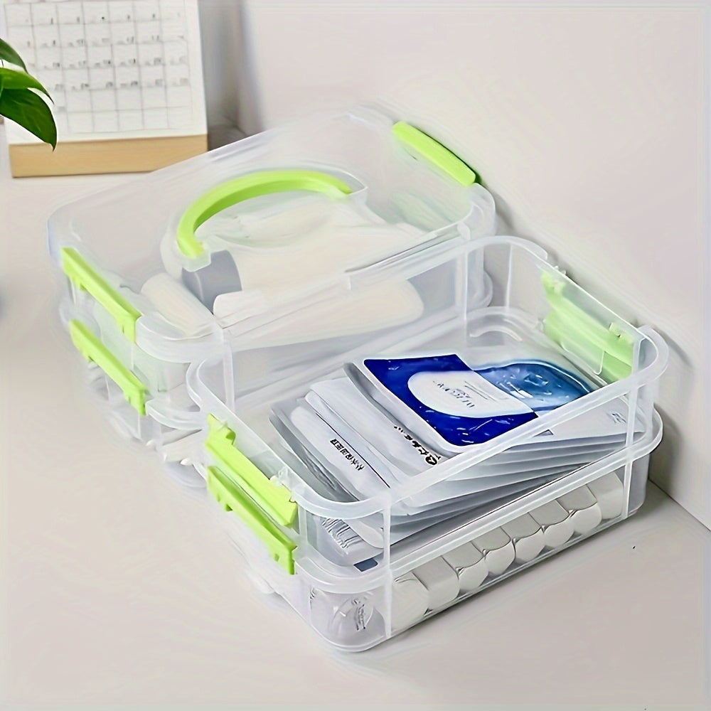 Easy-Access Stackable Storage Drawer – smooth-access cabinet organization, Stackable Large-capacity Transparent Plastic Storage Box With Lid And Handle Compartmentalized Drawer Design Ideal, designed for American homes, daily convenience and practica