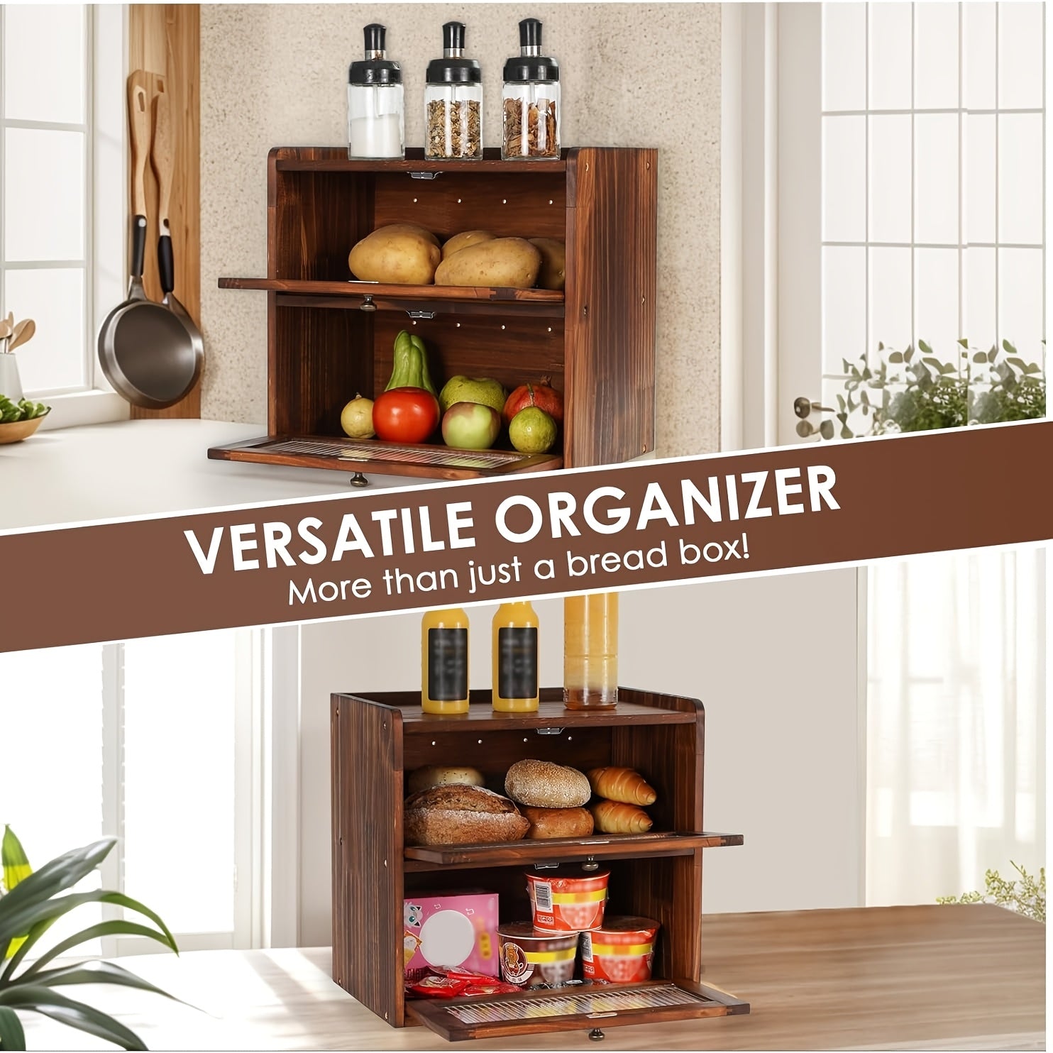 Space-Saving Countertop Bread Storage Box – fresh-bread countertop organization, Smart Countertop Bread Storage Box fresh-bread countertop organization Bread Box for Kitchen, designed for American homes and practical gifting