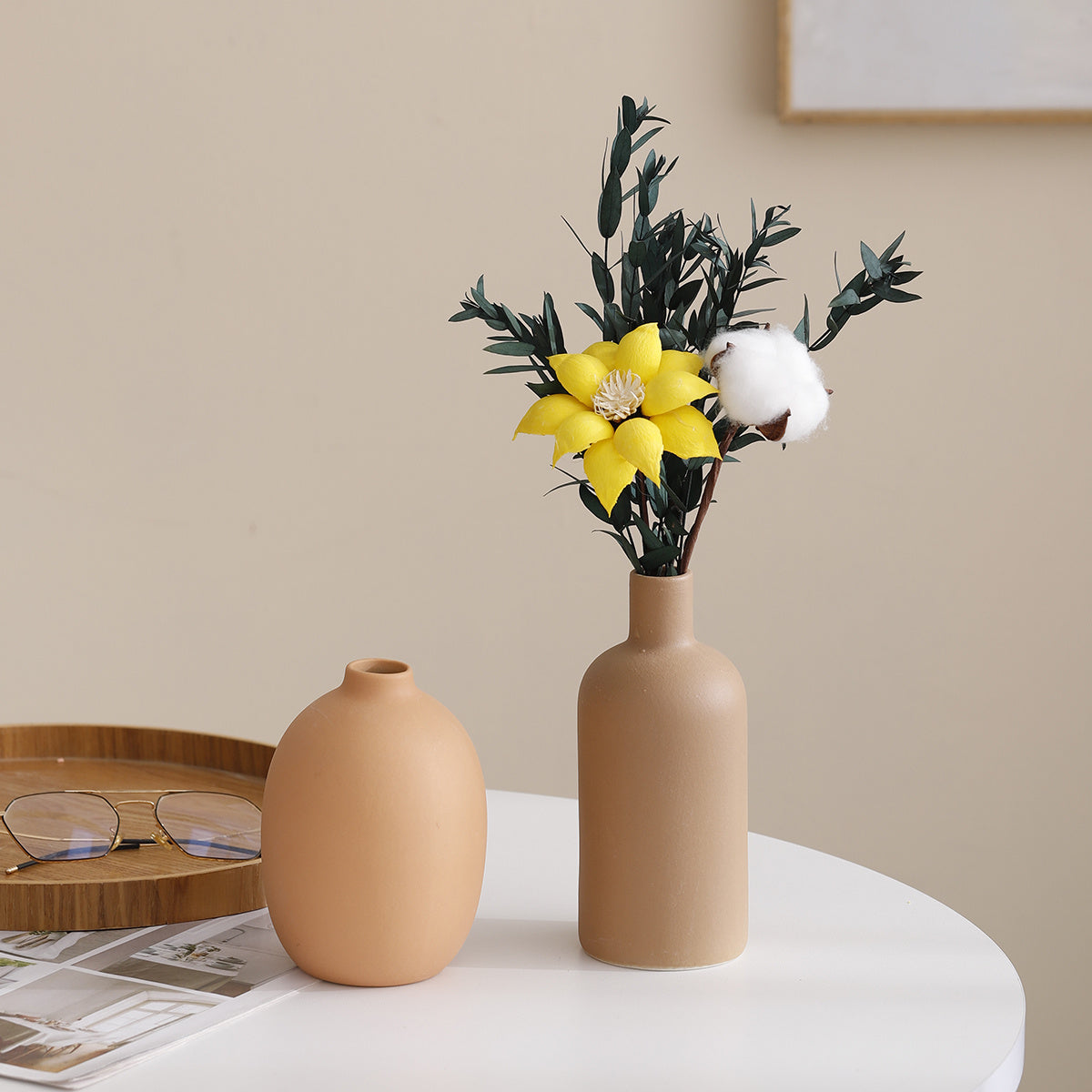 Easy-Access 4pcs Ceramic Flower Vase – tabletop floral display and modern home decor, 4pcs decorative style ceramic vase multi-piece combination creative home living room tabletop, designed for American homes and practical gifting