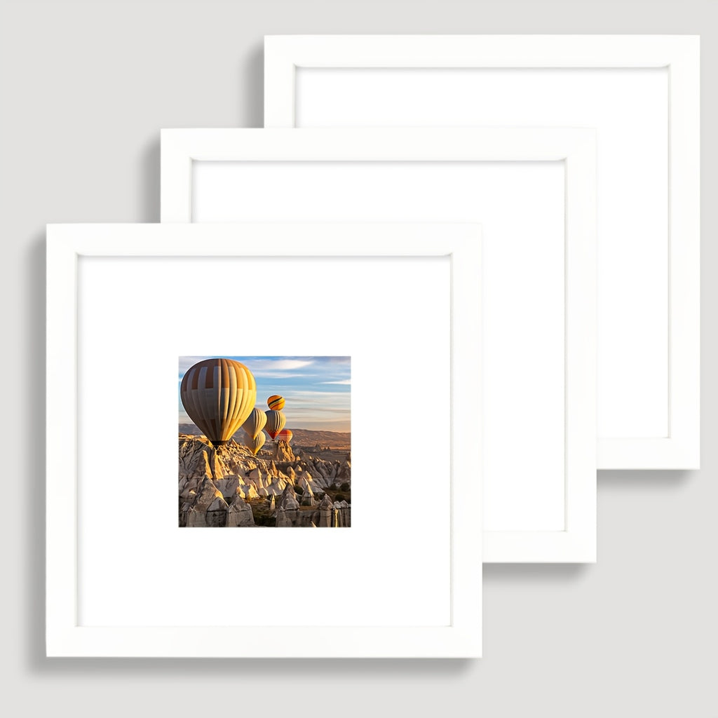 3pcs/set of white and black square frames 8*8in and 12*12in decorative photo frames, which can be given to friends and family as holiday gifts, suitable for hanging on the walls of corridors and living rooms, photo paper is not included.