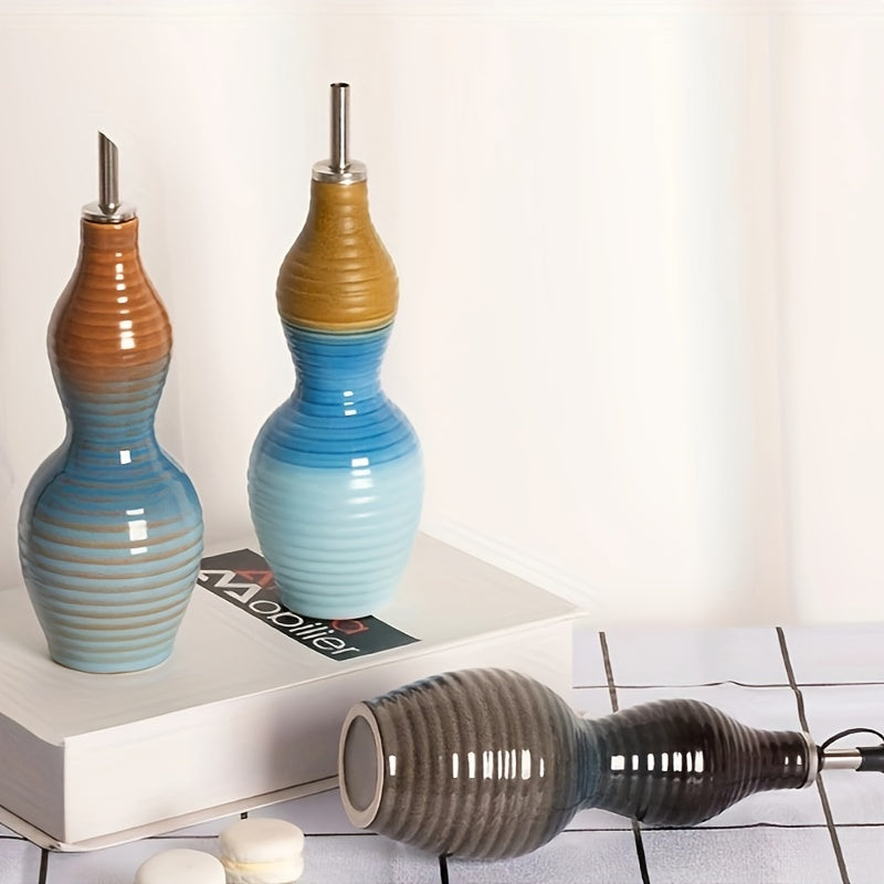 Space-Saving Reusable Drinkware Set – easy-access beverage storage, Handcrafted Ceramic Olive Oil Dispenser - Small Vinegar Soy Sauce Bottle For Kitchen Cooking, designed for American homes, daily convenience and practical gifting
