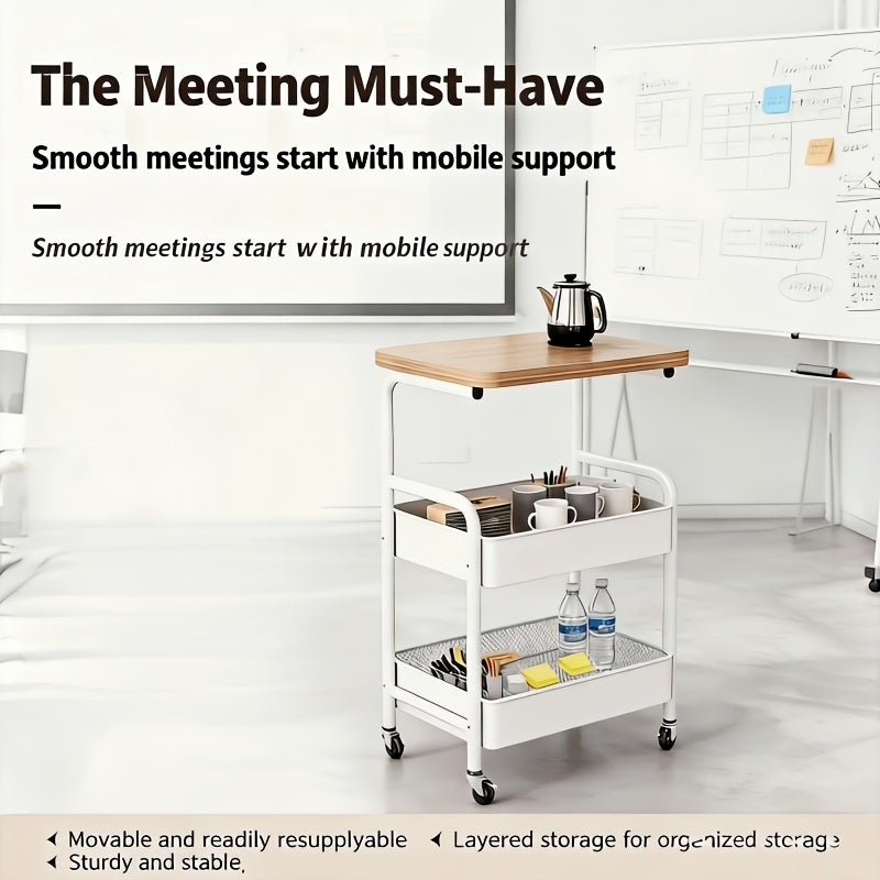 Modern Adjustable Home Storage Rack – durable multi-purpose storage, Three-tier Storage Rack Multi-functional Rolling Trolley with Desktop Silent Casters for Easy Movement Suitable, designed for American homes, daily convenience and practical gifting