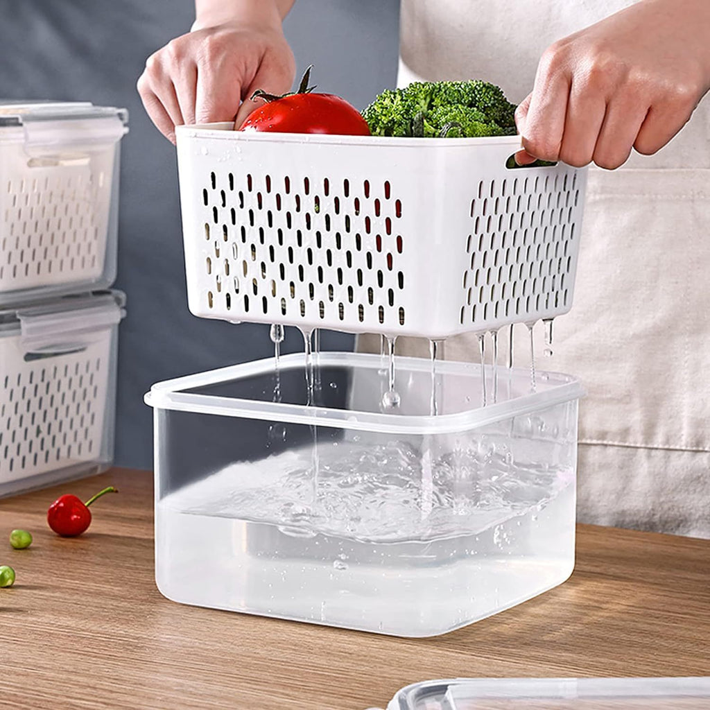 Easy-Access 6 Pack Refrigerator Storage Organizer – easy-access fridge organization, 6 Pack Fridge Food Storage Container Set with Lids with Strainer Plastic Fresh Produce, designed for American homes, daily convenience and practical gifting