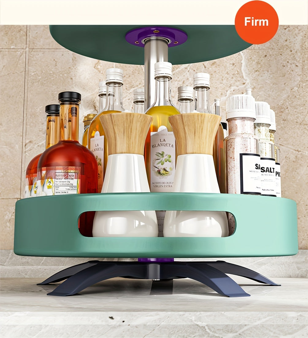 Heavy-Duty Adjustable Home Storage Rack – durable multi-purpose storage, Rotating Seasoning Storage Rack Kitchen Seasoning Shelf Double-layer Household Countertop Corner Seasoning Storage Rack, designed for American homes, daily convenience and pract