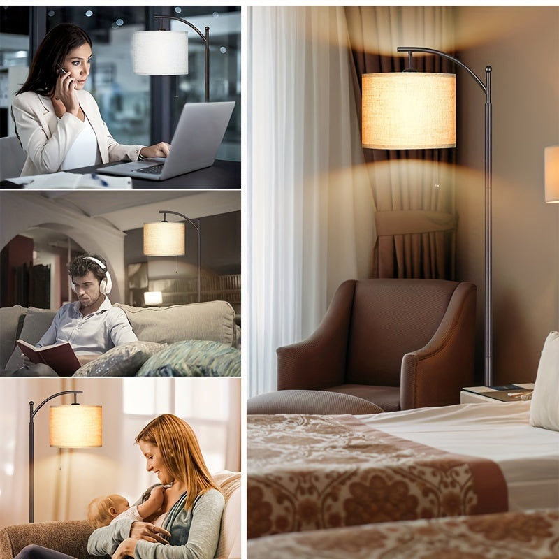 Space-Saving Decorative Home Lighting – warm functional room lighting, Modern Arc Floor Lamp for Living Room Bedroom Office Bright Lighting And Soft White, designed for American homes, daily convenience and practical gifting