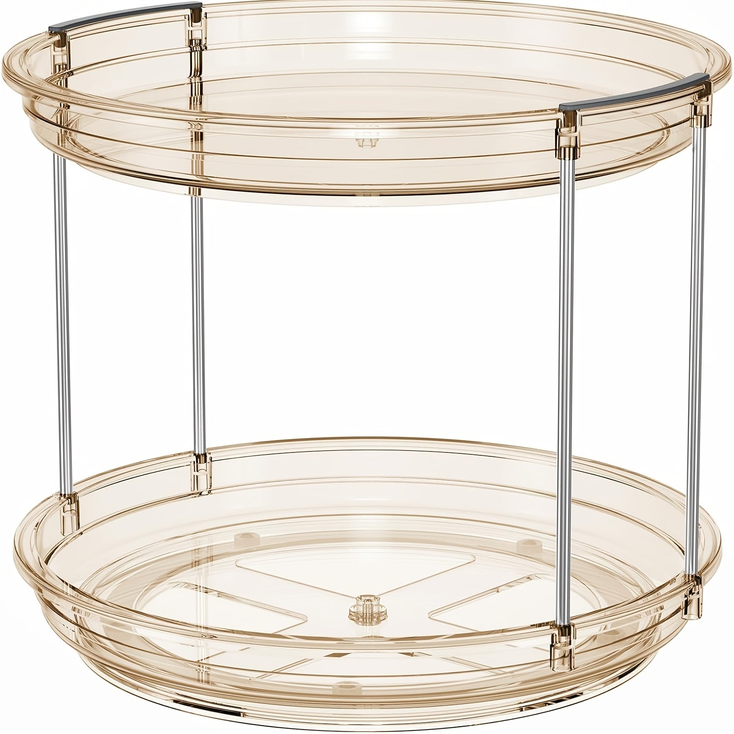 Kitchen Essential – A 2-Tier Rotating Multifunctional Countertop Turntable Designed for Storing Seasonings And Cosmetics, Featuring a 360-Degree Rotation And an Anti-Slip Base, Ideal for Use