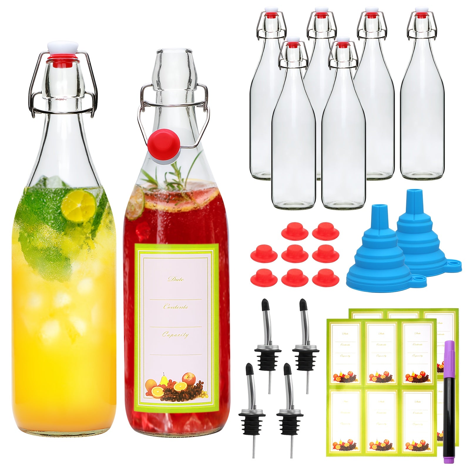 Drinkware – Compact 4/8/12pcs Refrigerator Bottle Organizer – easy-access beverage storage, 4