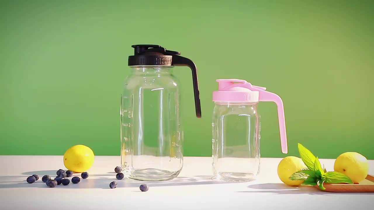 64 Oz. Leak-Proof Glass Mason Jar With Lid A Wide-mouth, Easy-to-clean Container Perfect For Storing Milk In The Refrigerator, As Well As Juice, Tea, Iced Coffee, And Other Beverages. Ideal For Daily Use.