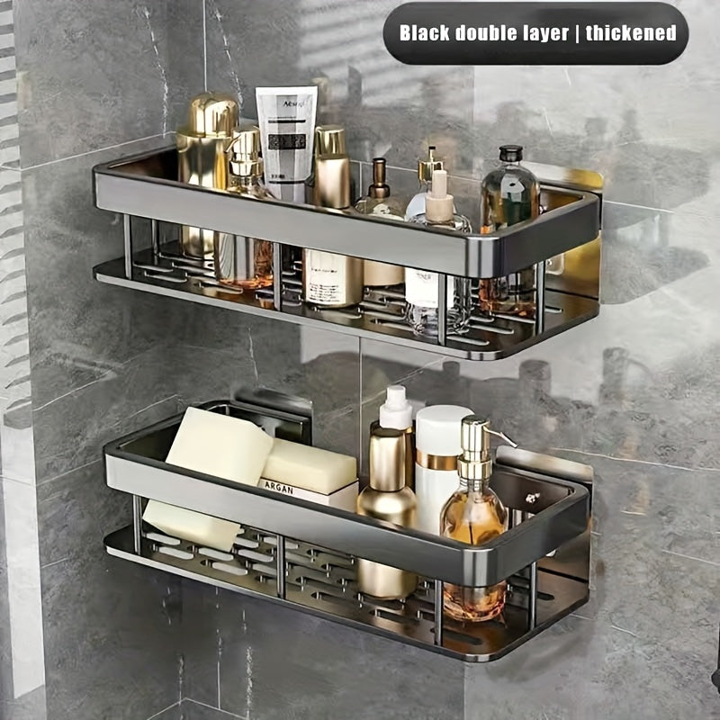 Space-Saving 2pcs Adjustable Home Storage Rack – durable multi-purpose storage, 2pcs Shower Rack Bathroom Storage Rack Wall-Mounted Storage Rack Bathroom Shampoo Lotion And Cosmetics, designed for American homes, daily convenience and practical gifti