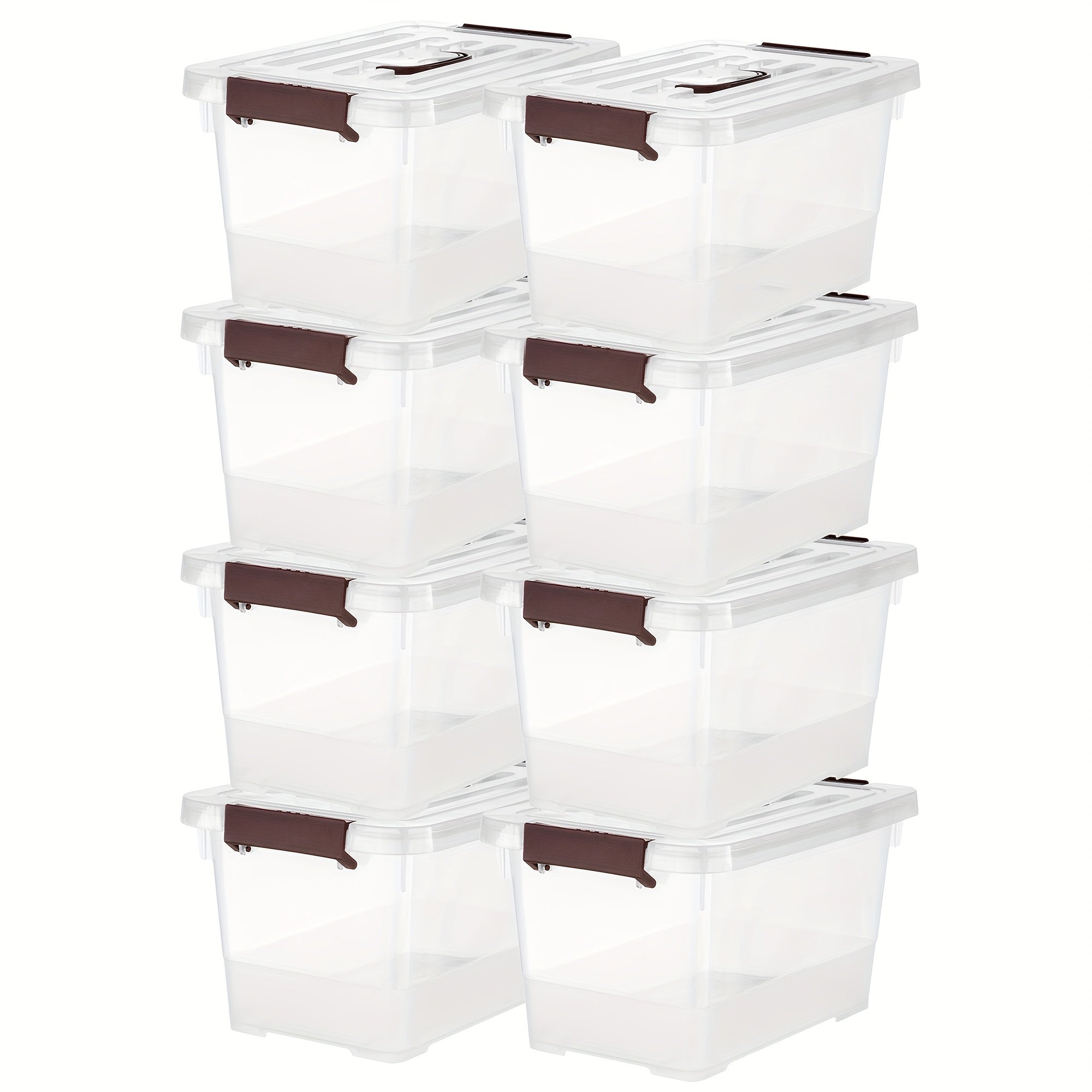 Modern Clear Stackable Storage Bins – portable space-saving storage, Clear Stackable Storage Bins 8 Packs Clear Stackable Plastic Storage Bins with Lids Handle, designed for American homes, daily convenience and practical gifting